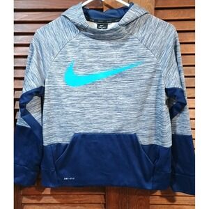 Nike Dri Fit Boy's Youth Size Large 2 Toned Blue Athletic‎ Hoodie